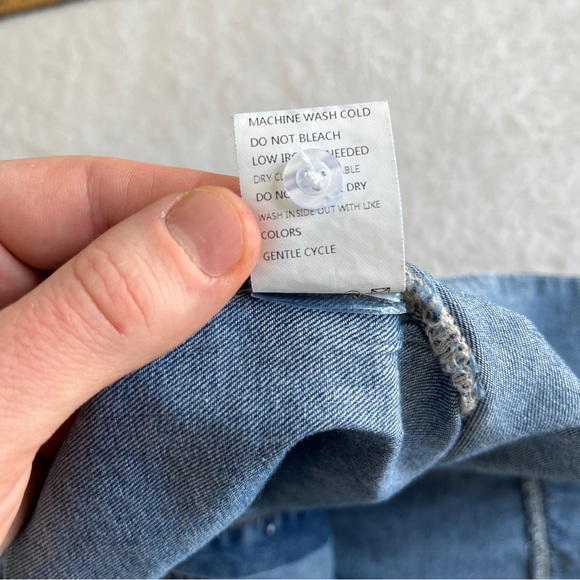 Denim Knee Length Dress Women Floral Short Sleeve Large Button Up Chambray - Picture 9 of 9